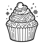 Cupcake-to-color-page-easy-coloring-for-kids-free-to-print