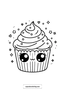 cupcake picture to color free printable easy to color