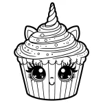 cute and enchanting cupcake unicorn coloring page for free to printable_result