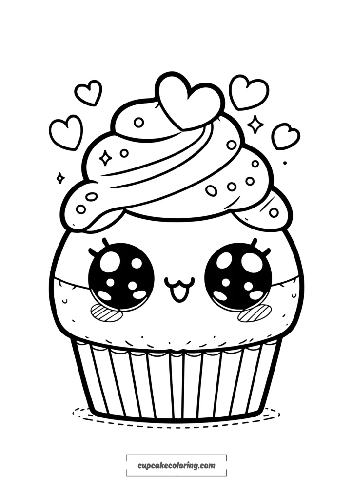 cute cupcake picture to color free printable for todlers