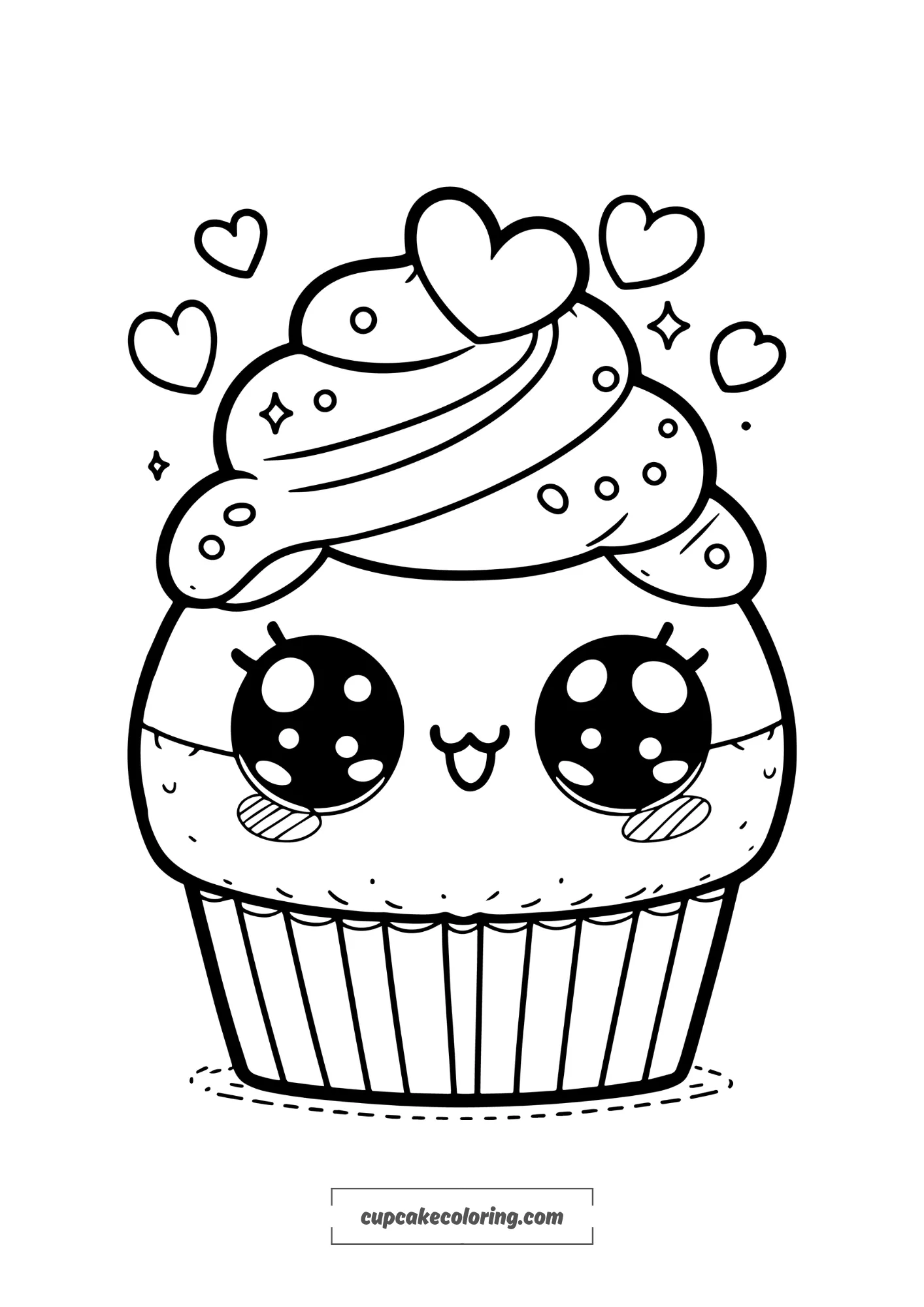 cute cupcake picture to color free printable for todlers