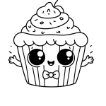 cute mr cupcake with papion coloring page free