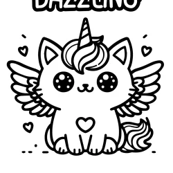 adorable flying caticorn coloring pictures for kids easy to color – dazzling
