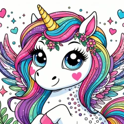 adorable unicorn image to color