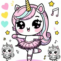 ballerina dancing unicorn printable coloring pages