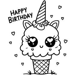 coloring pages unicorn ice cream for birthday party