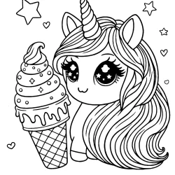 coloring pages with unicorns and icecream summer picture to color printable free