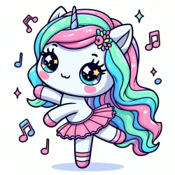 coloring pic of dancing unicorn – ballerina