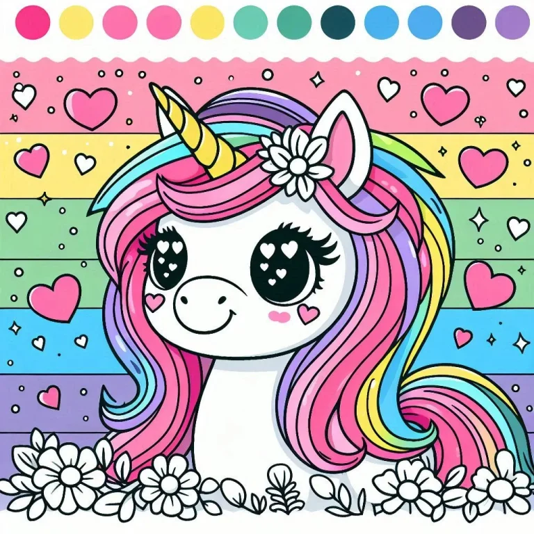 cute easy unicorn coloring pages for girls age 4-8 free printable