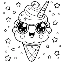 free ice cream unicorn coloring pages printable