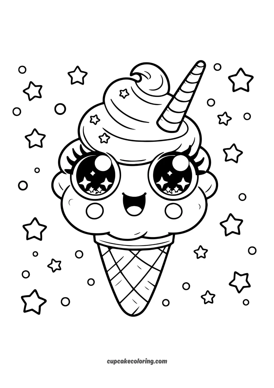 free ice cream unicorn coloring pages printable