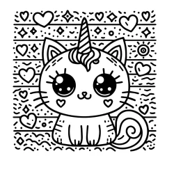 lovable caticorn coloring pages free printable