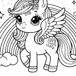 picture to color of unicorn with wings coloring for kids free image printable