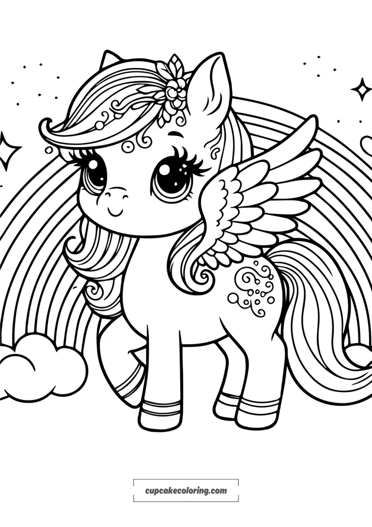 picture to color of unicorn with wings coloring for kids free image printable