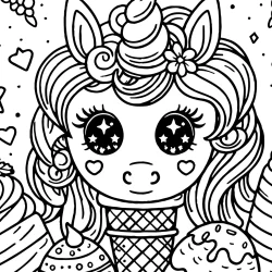 pictures to color of ice creams unicorn cute coloring page printable summer