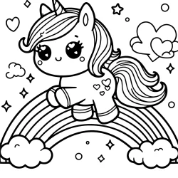 pictures to color of unicorns and rainbow for kids free image to print