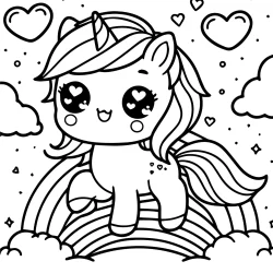 pictures to color of unicorns and rainbow for kids free printable image