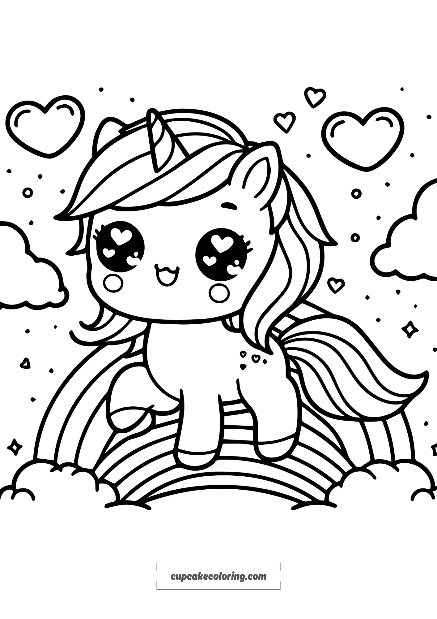 pictures to color of unicorns and rainbow for kids free printable image