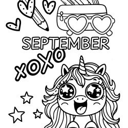 september coloring pages of unicorn back to school love xoxo