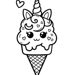 summer icecream unicorn images coloring pages to color – august