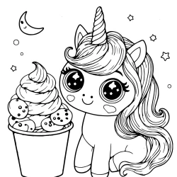 summer print unicorn coloring pages of unicorn with ice cream