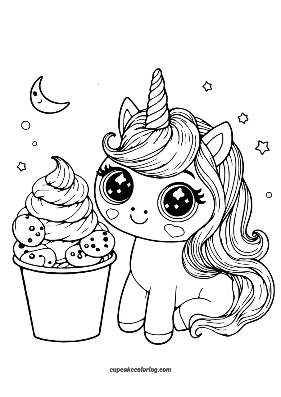 summer print unicorn coloring pages of unicorn with ice cream