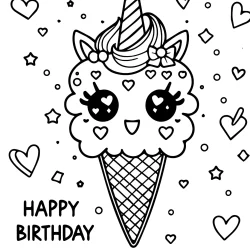 trendy coloring pages unicorn ice cream from birthday printable summer