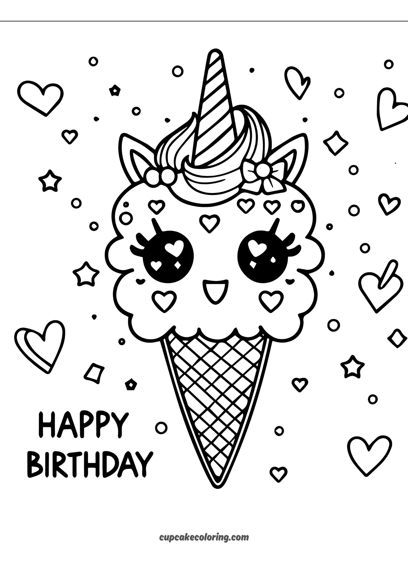 trendy coloring pages unicorn ice cream from birthday printable summer