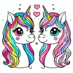 unicorn head valenties coloring page