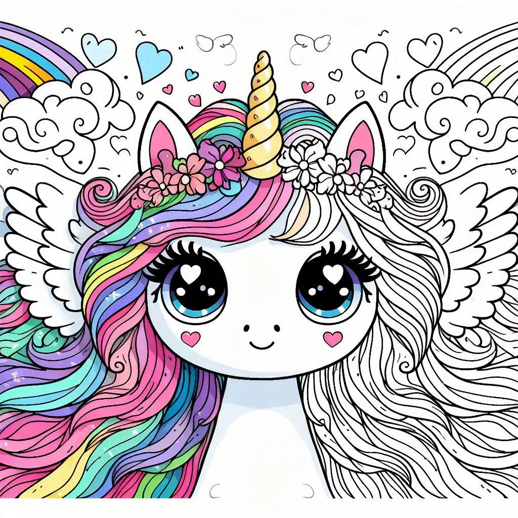 unicorn pegasus colouring pages