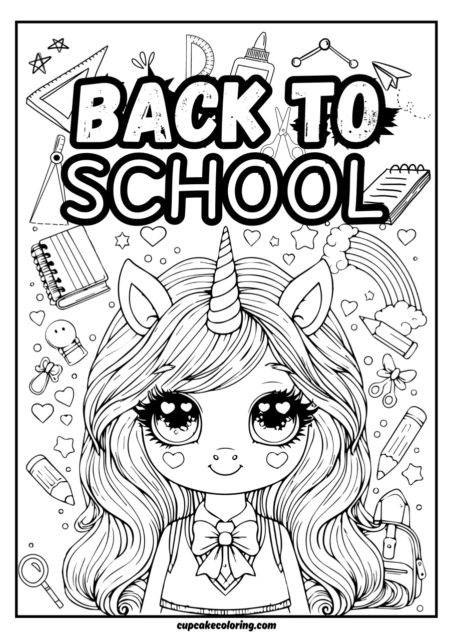 coloring page back to school