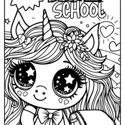 cute back to school coloring page with wow incription