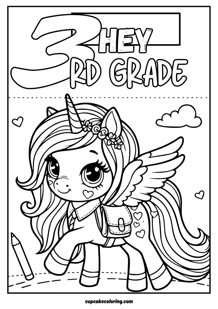 free printable coloring sheets 3rd grade with walking unicorn – welcome back to school