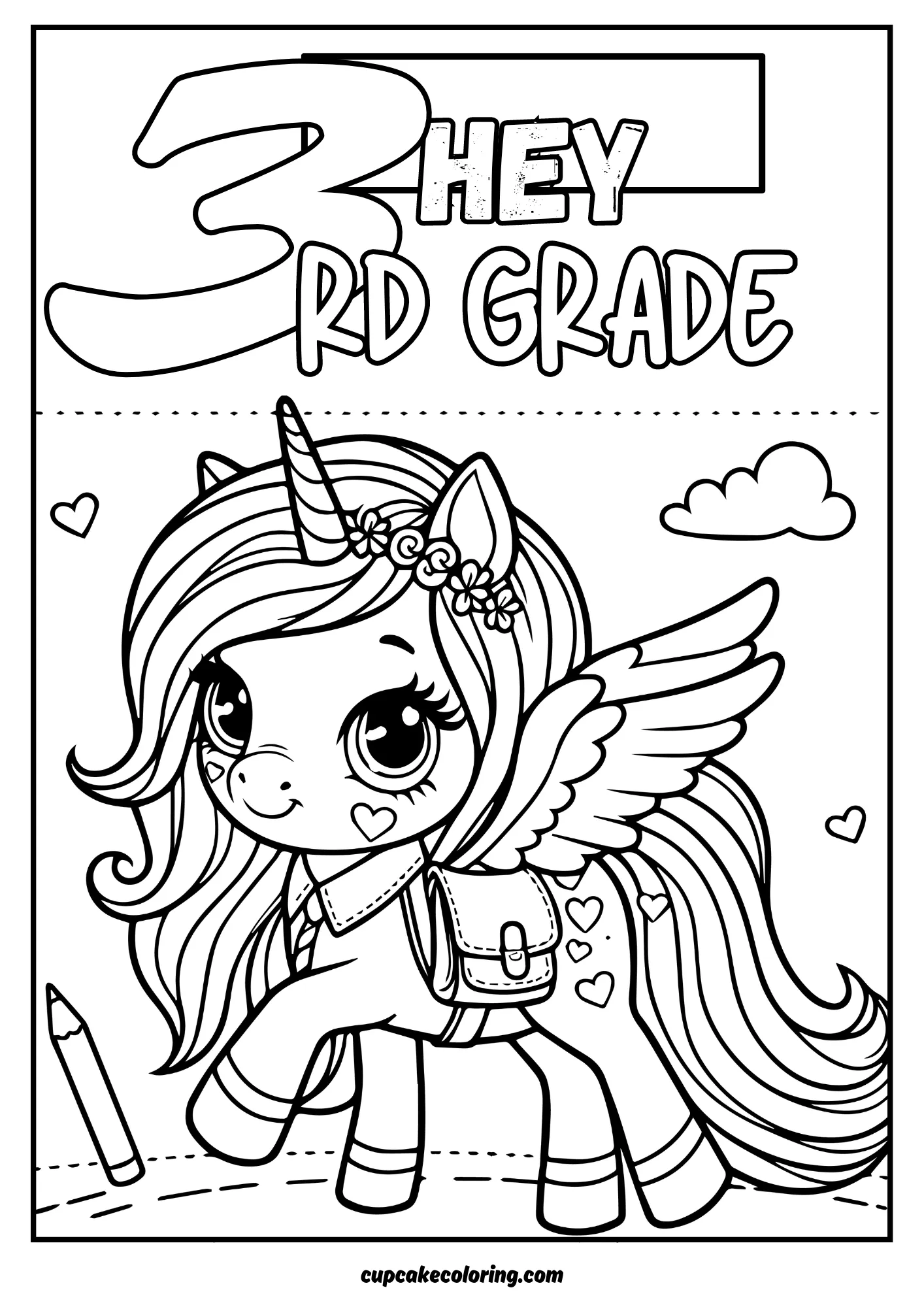 free printable coloring sheets 3rd grade with walking unicorn – welcome back to school