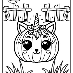 Cute halloween pumpkin coloring page free to print