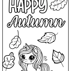 autumn coloring pictures of unicorns to print for girls