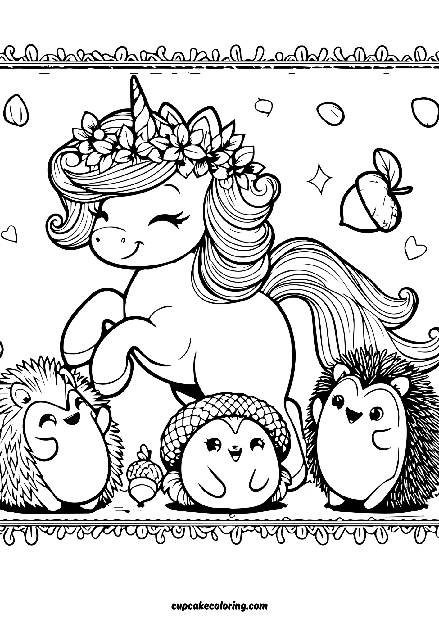 autumn coloring pictures of unicorns to print free