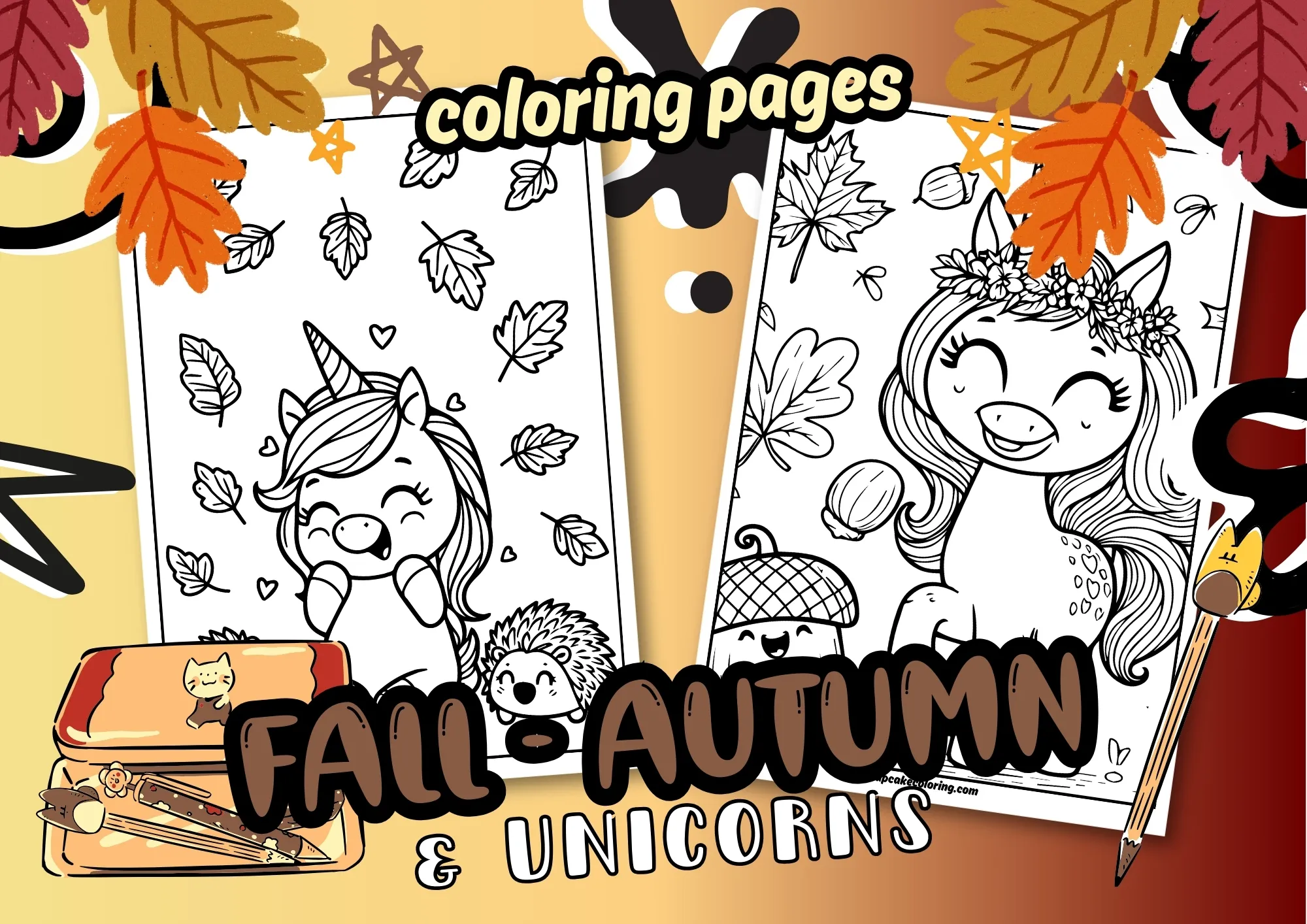 autumn fall coloring pages