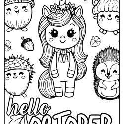 autumn oktober colouring pages for kids