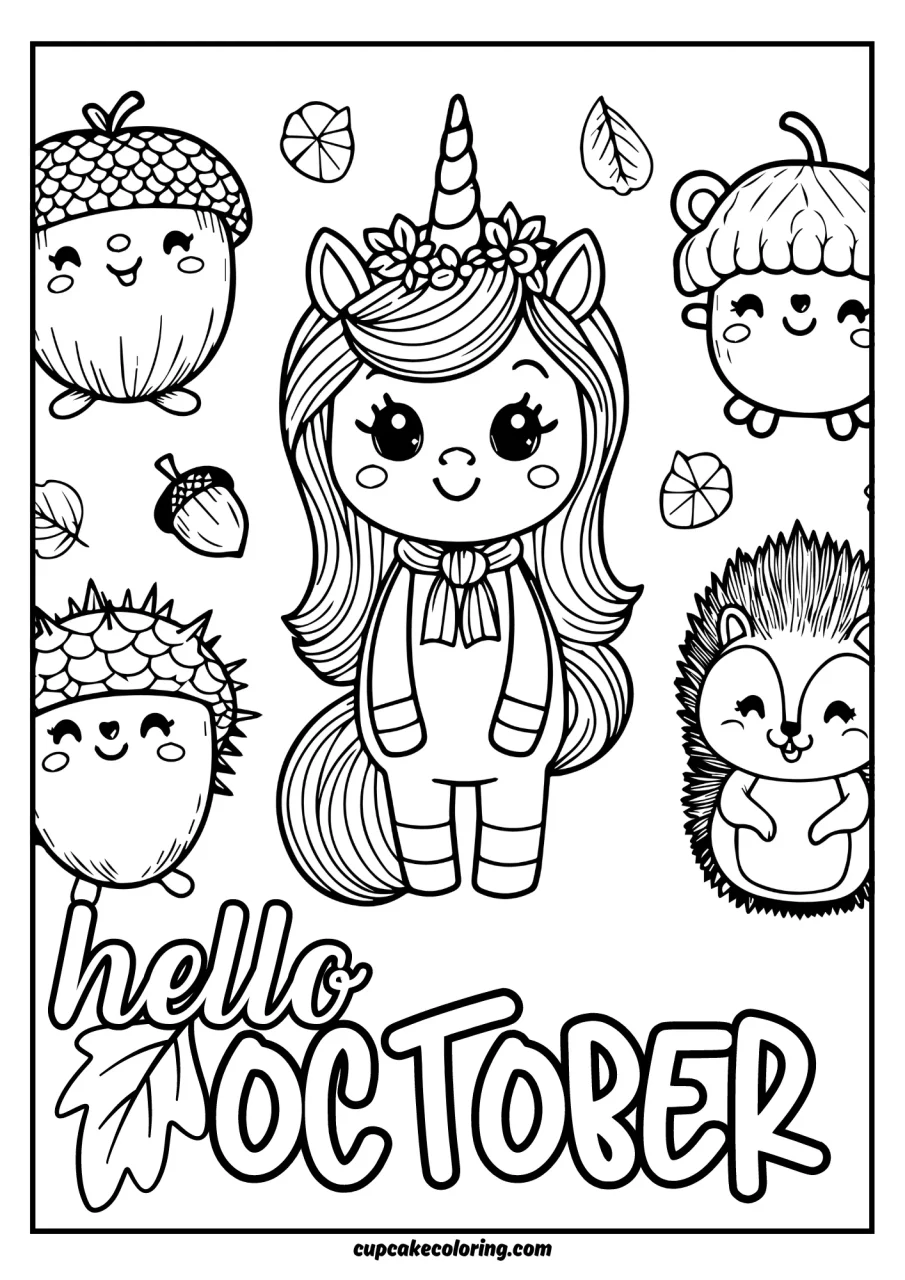 autumn oktober colouring pages for kids