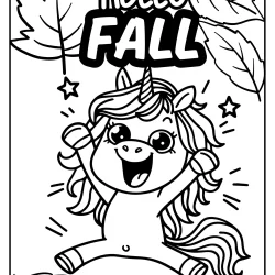 enthusiastic fall color book pages unicorn for toddlers