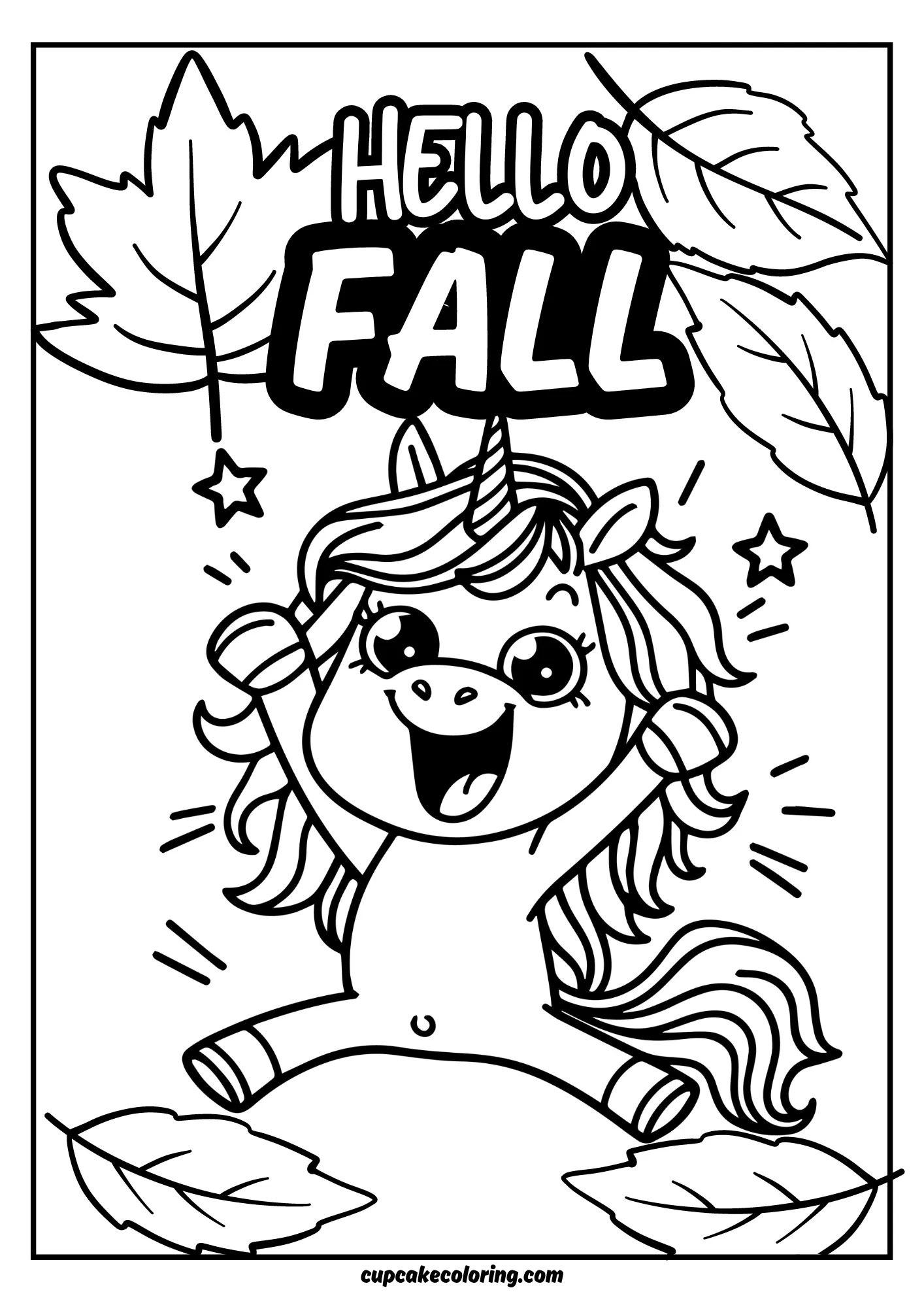 enthusiastic fall color book pages unicorn for toddlers