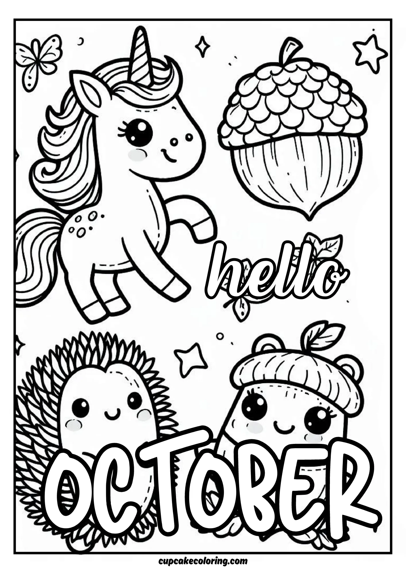 october autumn fall coloring for gils free to print