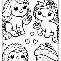 unicorn autumn fall coloring pages chestnut, acron