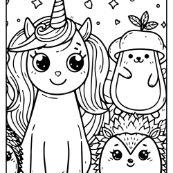 unicorn fall coloring pages chestnut, autumn