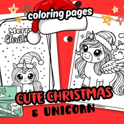 coloring pages christmas unicorn