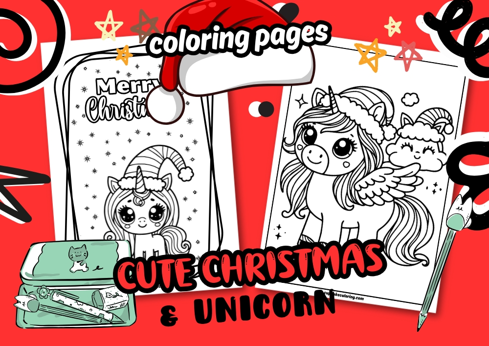 coloring pages christmas unicorn