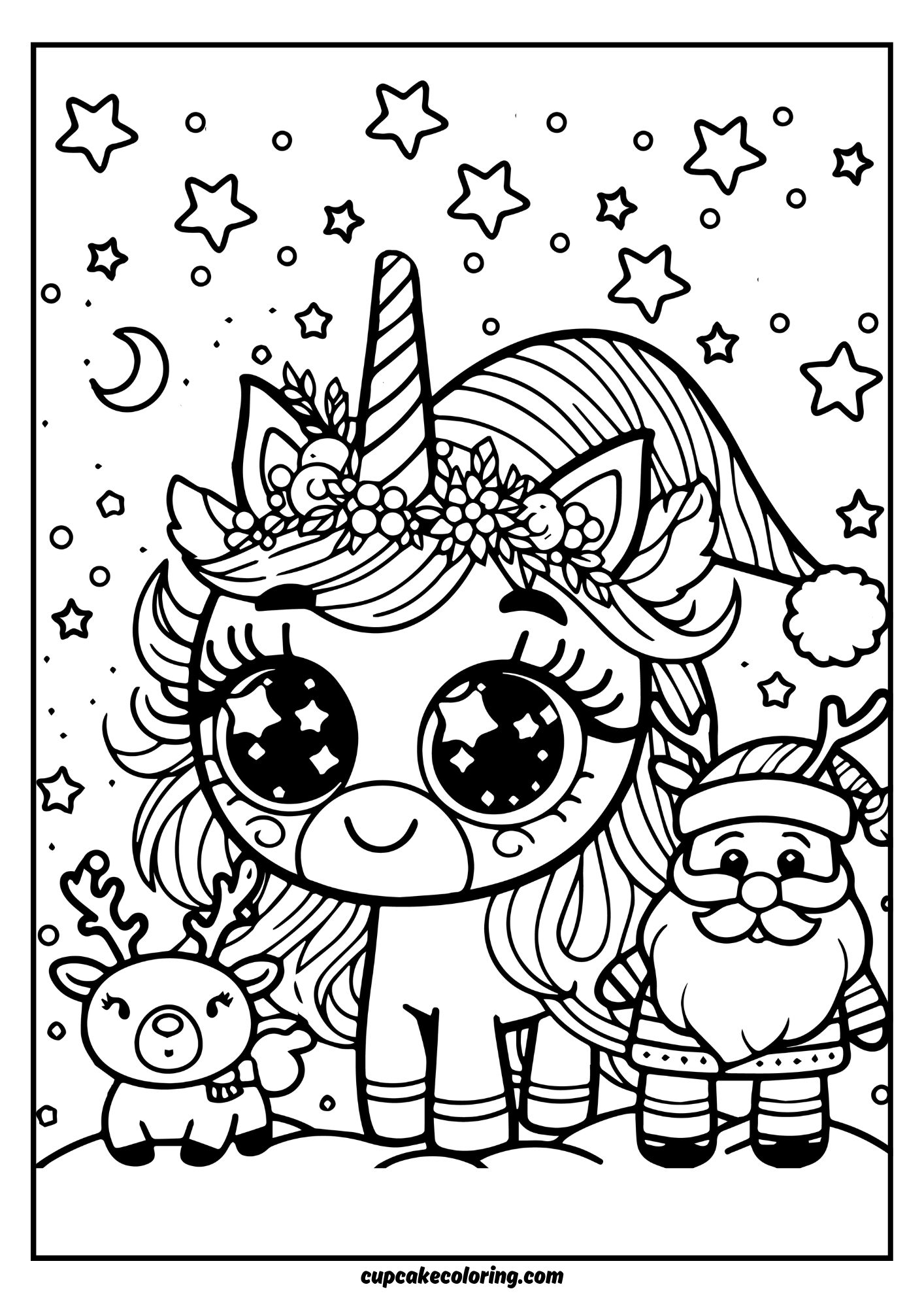 free printables of santa claus with reindeer coloring pages