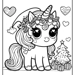 lovely beautifull christmas unicorn coloring pages printable