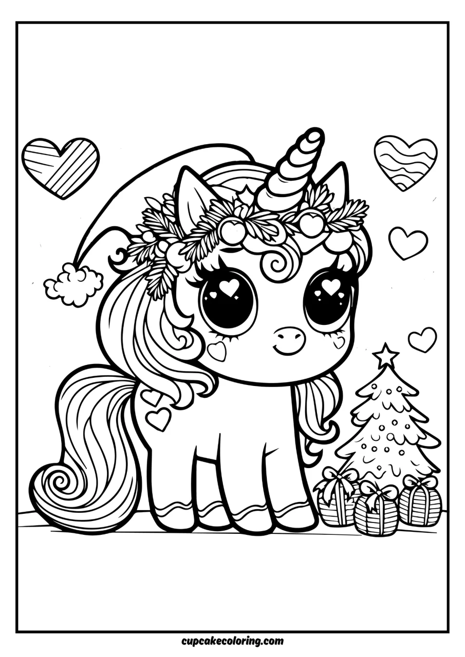 lovely beautifull christmas unicorn coloring pages printable